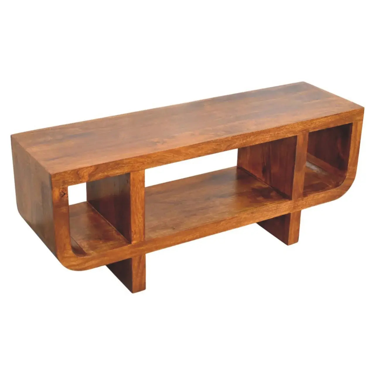 Orion Curved Chestnut Media Unit - Artisan Furniture - Flyclothing LLC