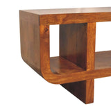 Orion Curved Chestnut Media Unit - Artisan Furniture - Flyclothing LLC
