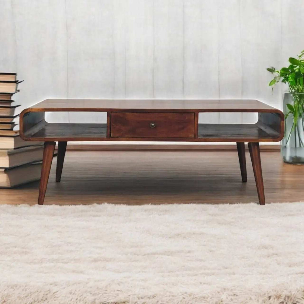 Avora 2 Drawer Chestnut Coffee Table - Artisan Furniture - Flyclothing LLC