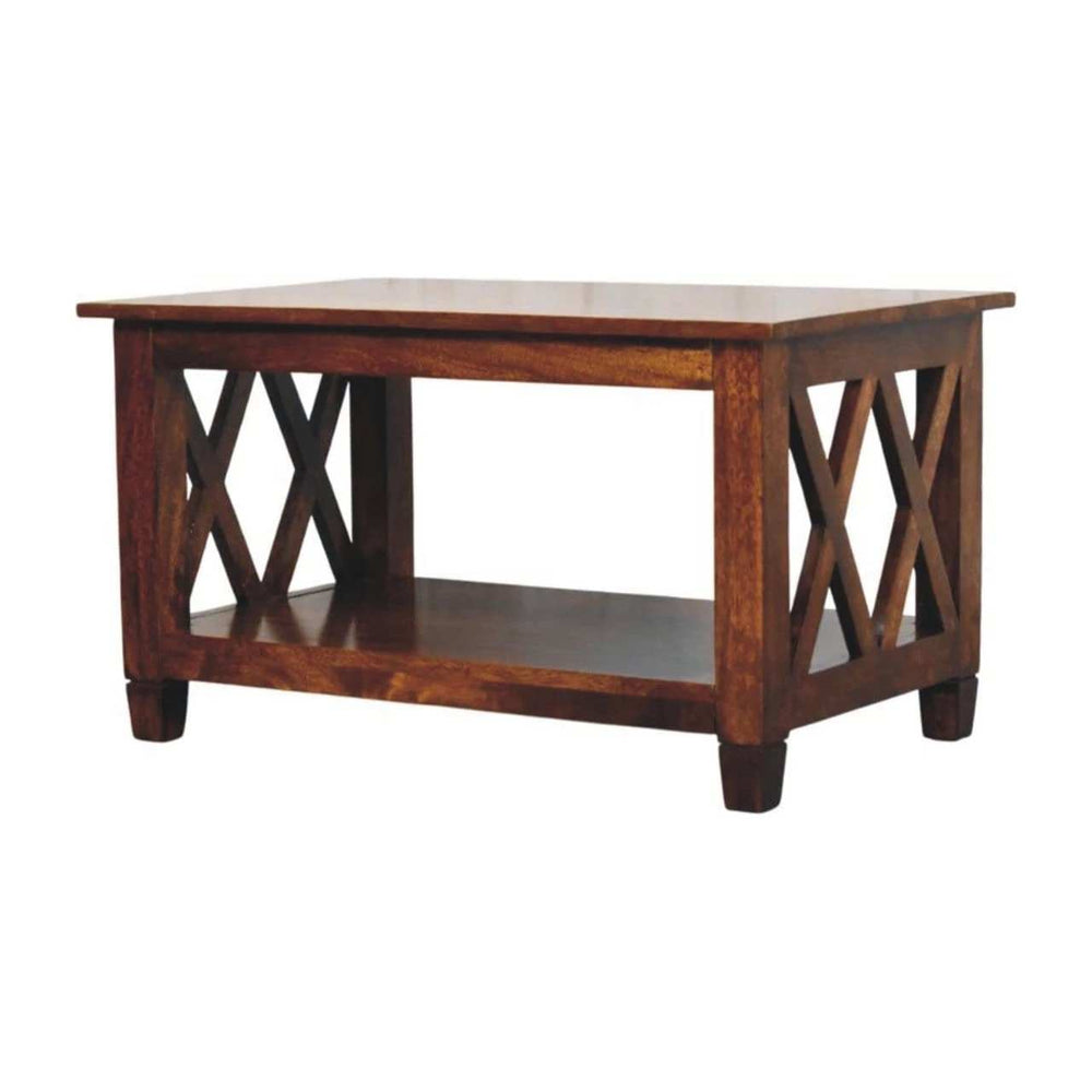 Belmont X-Frame Chestnut Coffee Table - Artisan Furniture - Flyclothing LLC