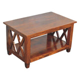 Belmont X-Frame Chestnut Coffee Table - Artisan Furniture - Flyclothing LLC