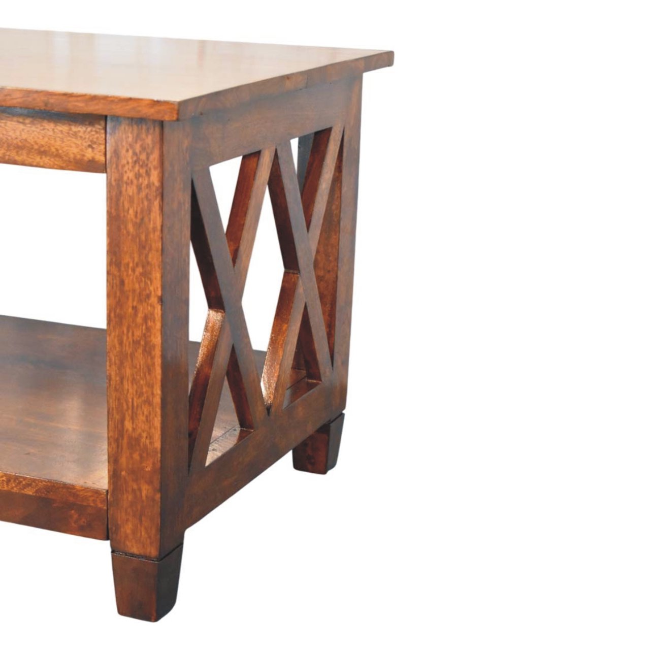 Belmont X-Frame Chestnut Coffee Table - Artisan Furniture - Flyclothing LLC