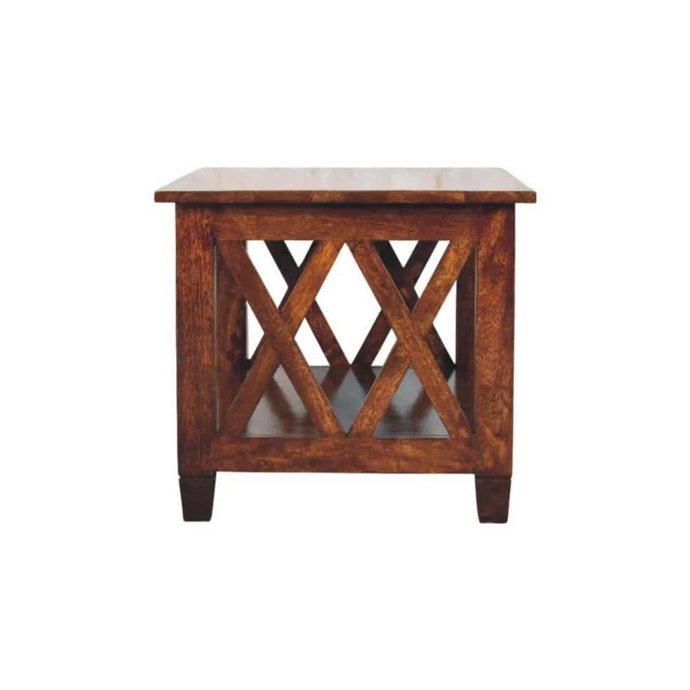 Belmont X-Frame Chestnut Coffee Table - Artisan Furniture - Flyclothing LLC