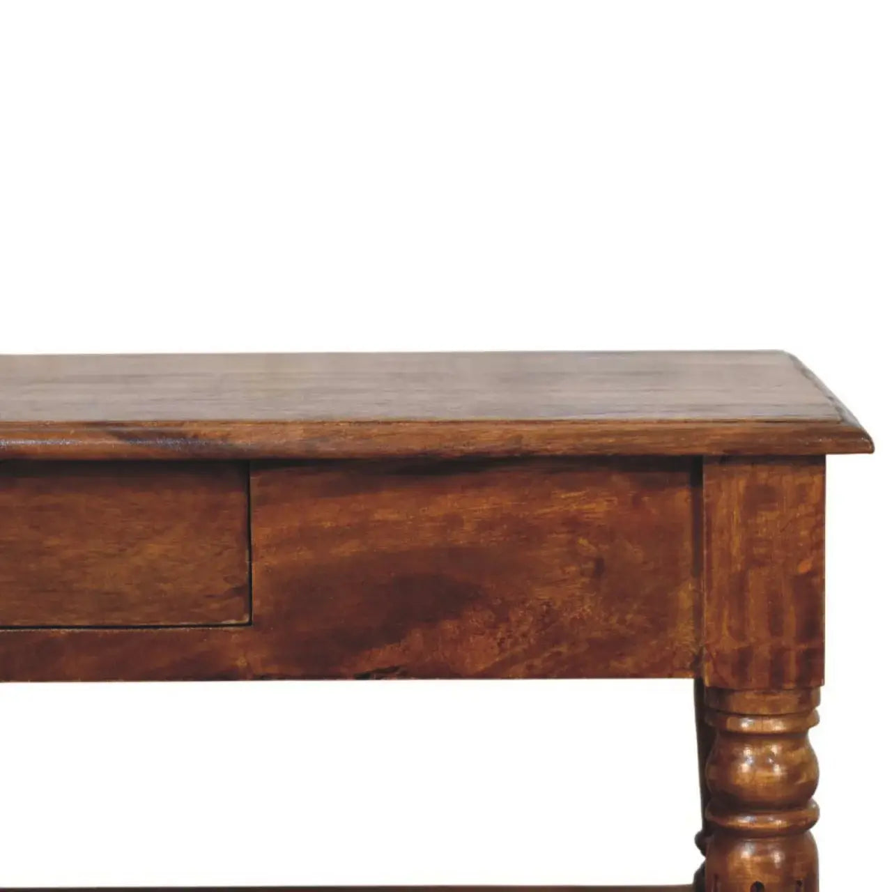 Turned legs Chestnut 2 Drawer Coffee Table - Artisan Furniture - Flyclothing LLC