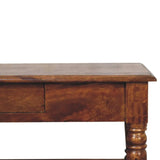 Turned legs Chestnut 2 Drawer Coffee Table - Artisan Furniture - Flyclothing LLC