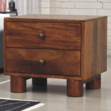 Tula 2 Drawer Chestnut Nightstand - Artisan Furniture - Flyclothing LLC