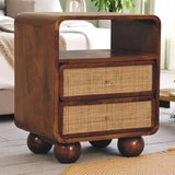 Larissa 2 Drawer Chestnut Nightstand - Artisan Furniture - Flyclothing LLC