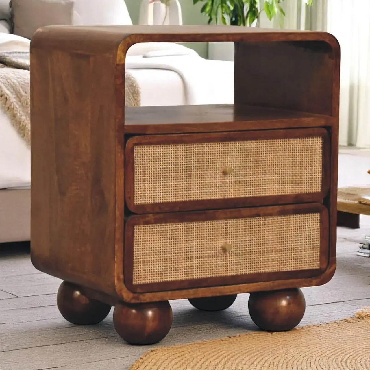 Larissa 2 Drawer Chestnut Nightstand - Artisan Furniture - Flyclothing LLC