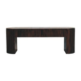 Velvet Mocha Fluted Bench