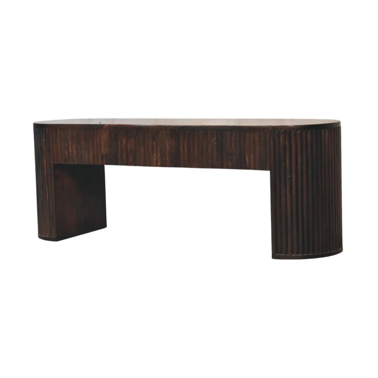 Velvet Mocha Fluted Bench