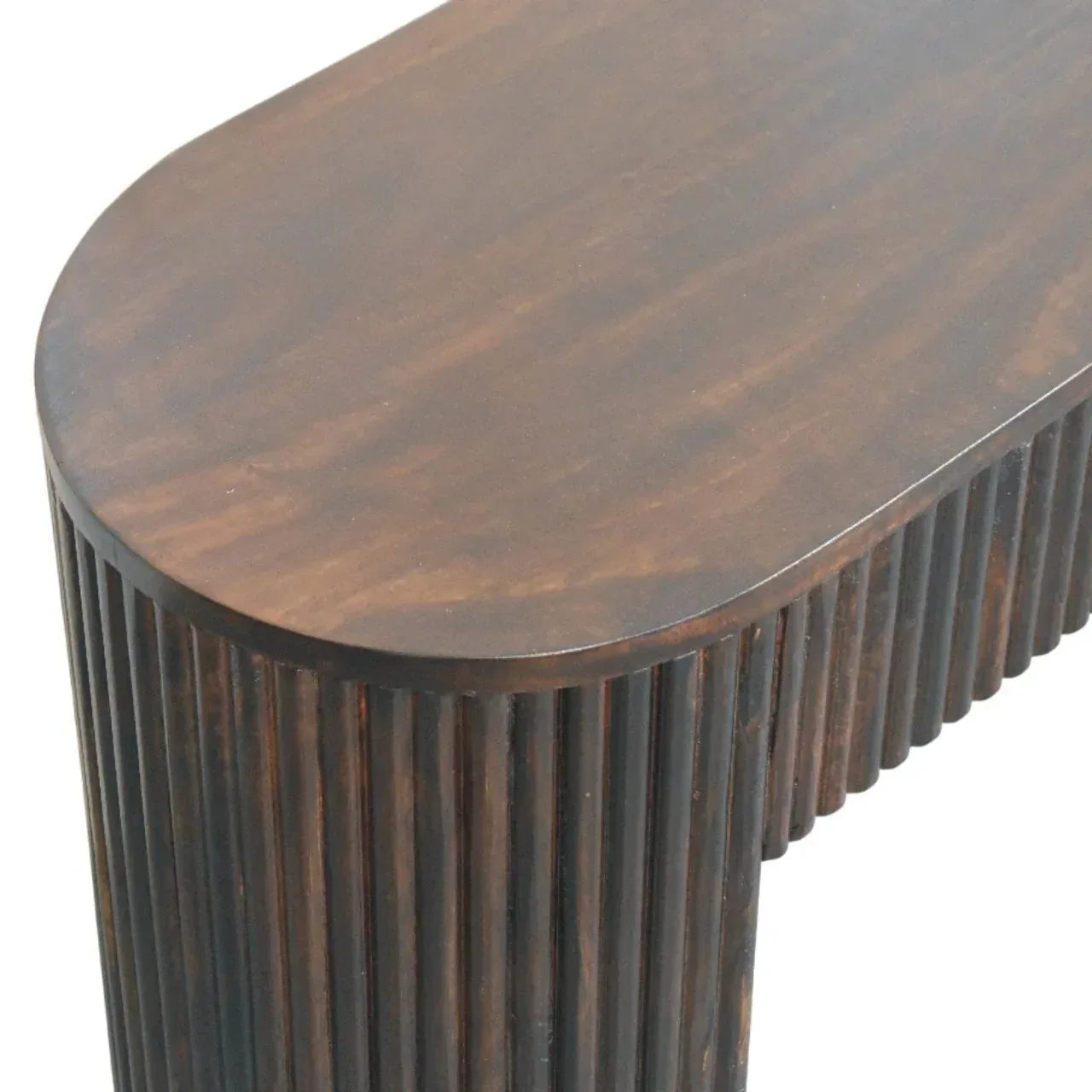 Velvet Mocha Fluted Bench