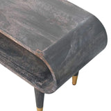Curved Edge Media with Brass Accents - Artisan Furniture - Flyclothing LLC