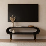 Curved Edge Media with Brass Accents - Artisan Furniture - Flyclothing LLC