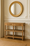 Savoy Bobbin Console with Jute Shelves