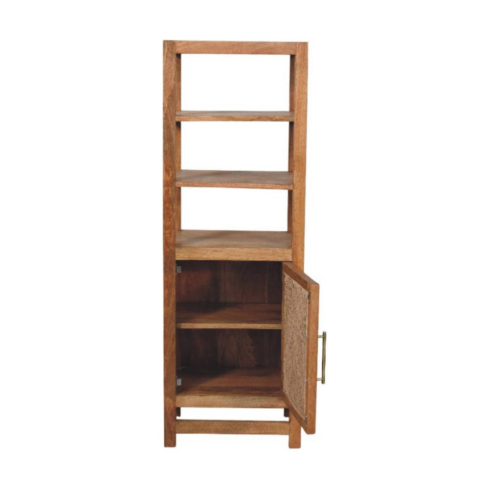 Solid Wood Open Shelf Unit with Cabinet