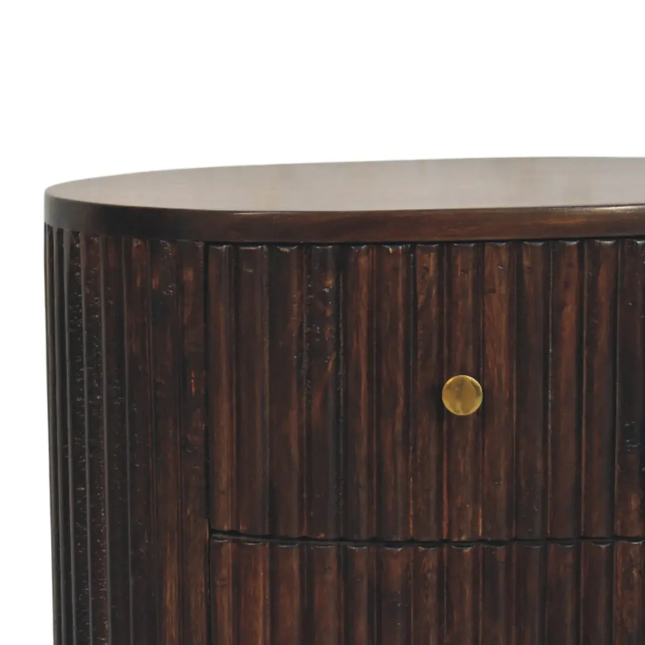 Curved Fluted 3-Drawer Bedside - Artisan Furniture - Flyclothing LLC