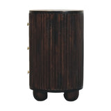 Curved Fluted 3-Drawer Bedside - Artisan Furniture - Flyclothing LLC