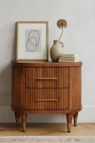 Ribbed Bedside with Brass Accents