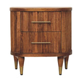 Ribbed Bedside with Brass Accents - Artisan Furniture - Flyclothing LLC