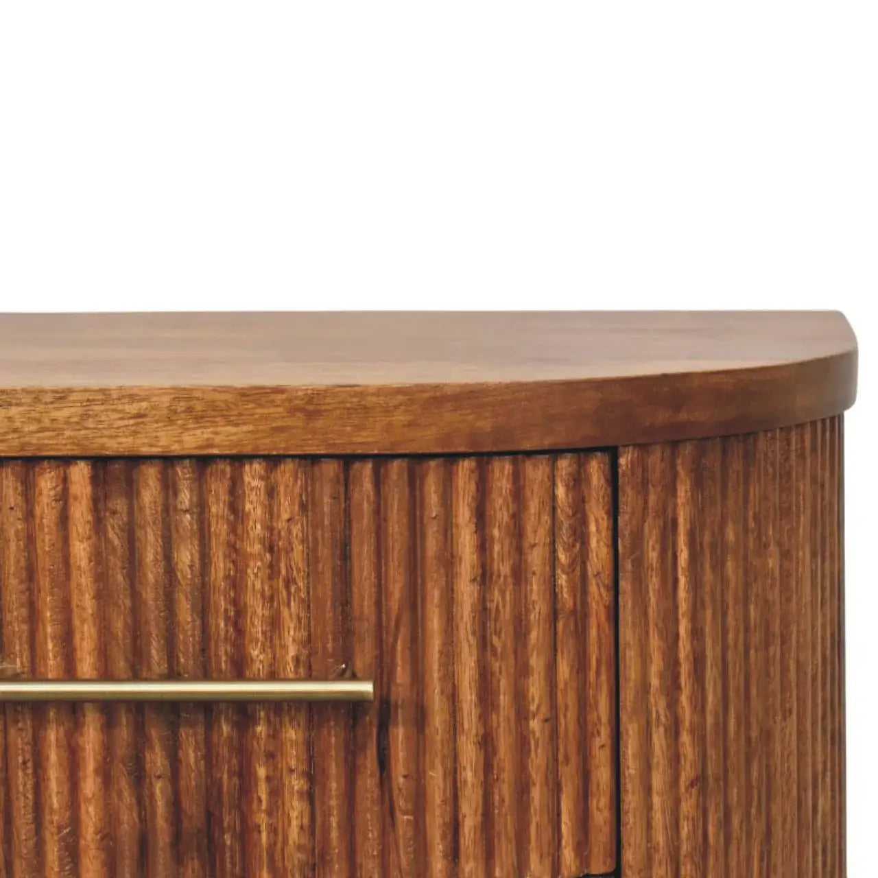 Ribbed Bedside with Brass Accents - Artisan Furniture - Flyclothing LLC