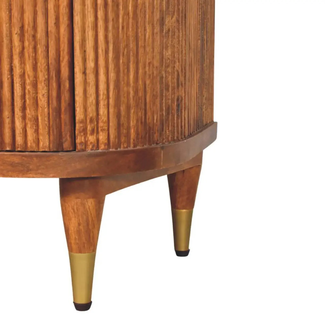 Ribbed Bedside with Brass Accents - Artisan Furniture - Flyclothing LLC