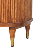 Ribbed Bedside with Brass Accents - Artisan Furniture - Flyclothing LLC