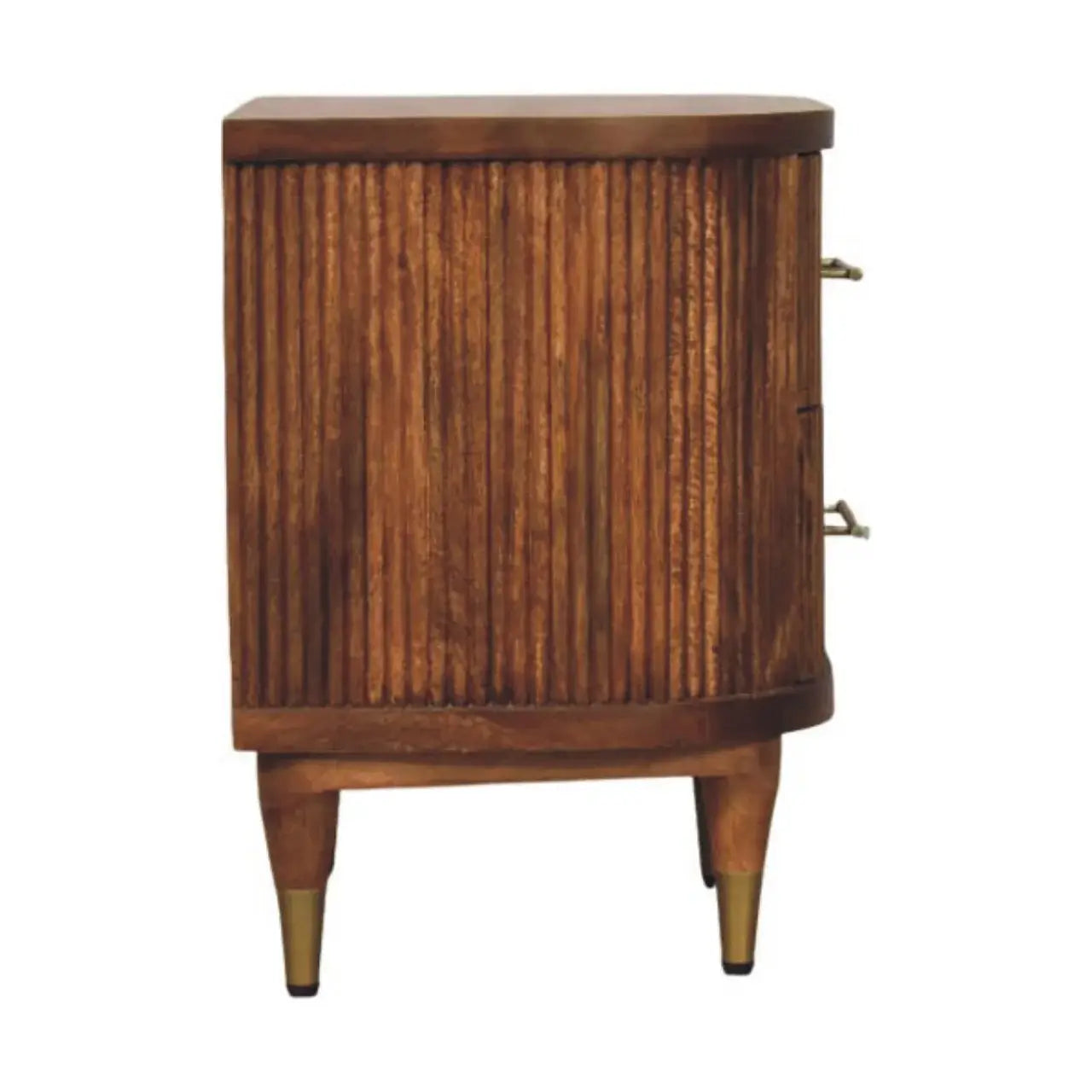Ribbed Bedside with Brass Accents - Artisan Furniture - Flyclothing LLC