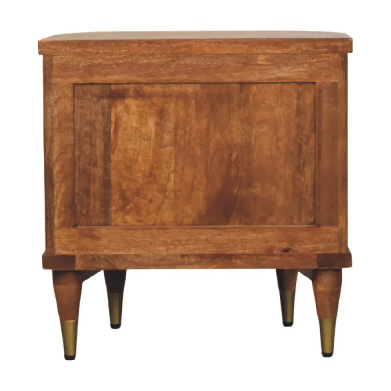 Ribbed Bedside with Brass Accents - Artisan Furniture - Flyclothing LLC