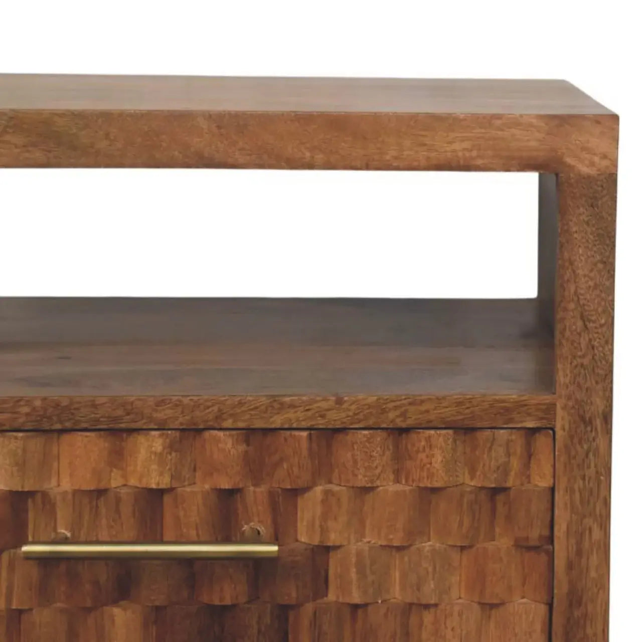Arno Bedside in Golden Teak - Artisan Furniture - Flyclothing LLC