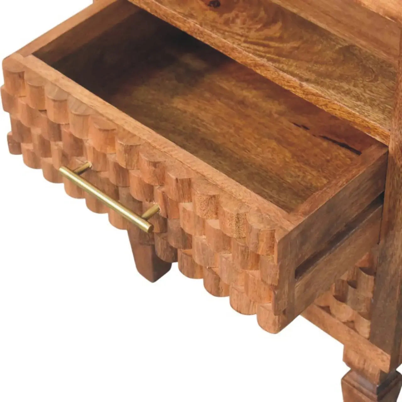 Arno Bedside in Golden Teak - Artisan Furniture - Flyclothing LLC