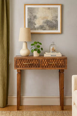 Arno Console Table in Golden Teak - Artisan Furniture - Flyclothing LLC