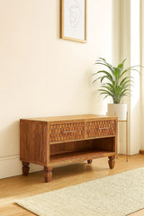 Arno Shoe Storage Unit in Golden Teak - Artisan Furniture - Flyclothing LLC