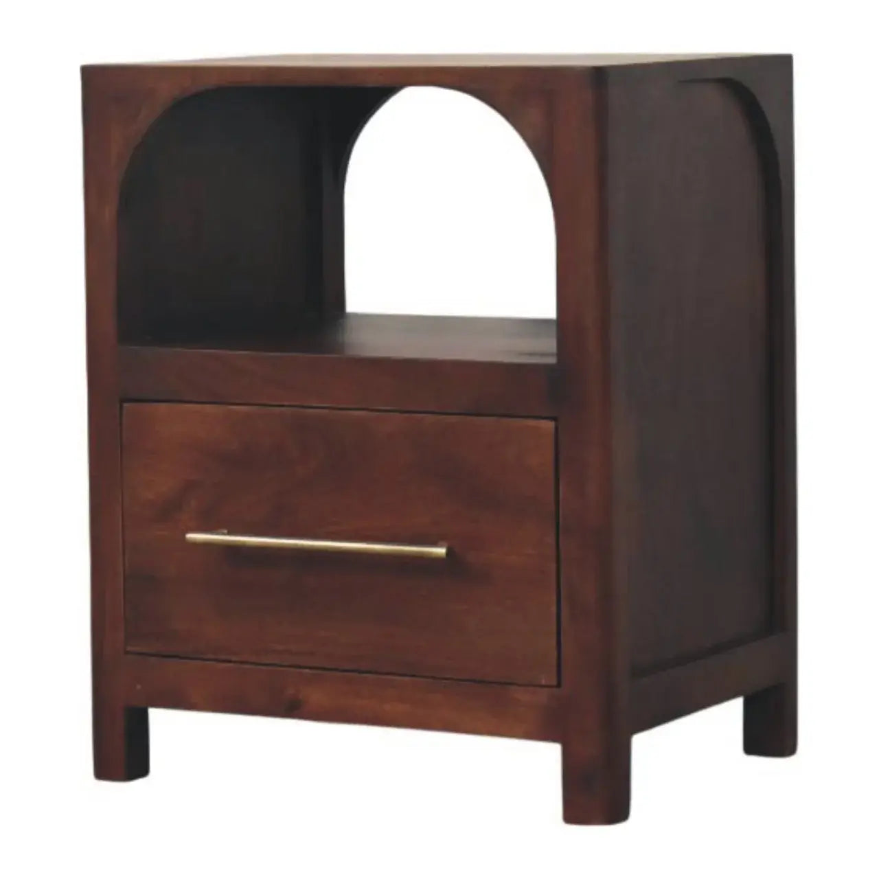 Arched Edge 1 Drawer Bedside - Artisan Furniture - Flyclothing LLC