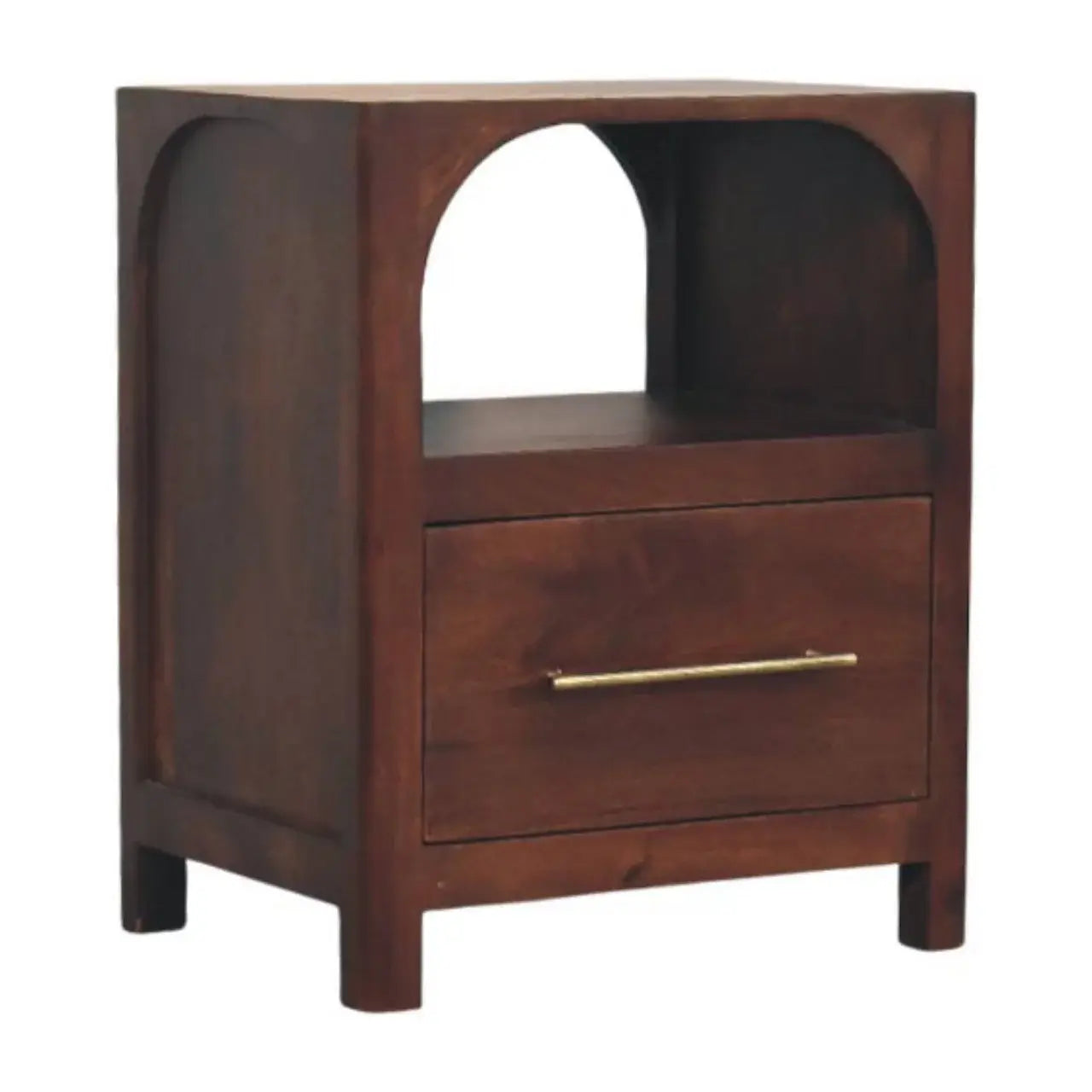 Arched Edge 1 Drawer Bedside - Artisan Furniture - Flyclothing LLC