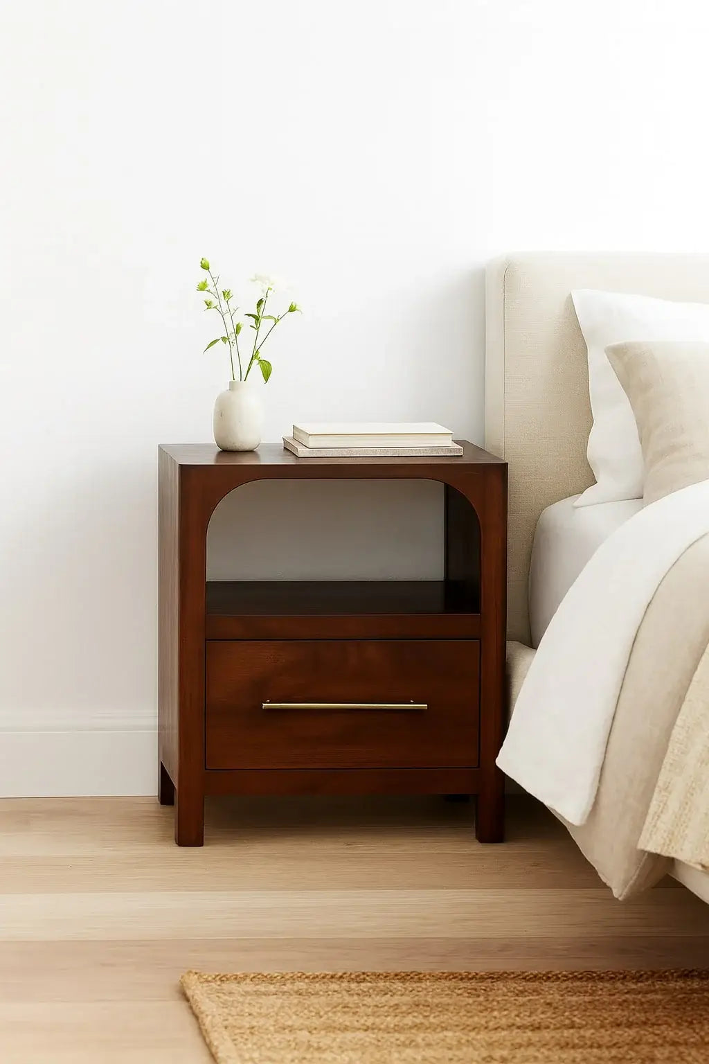 Arched Edge 1 Drawer Bedside - Artisan Furniture - Flyclothing LLC