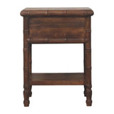 Bamboo Carved Bedside Table - Artisan Furniture - Flyclothing LLC