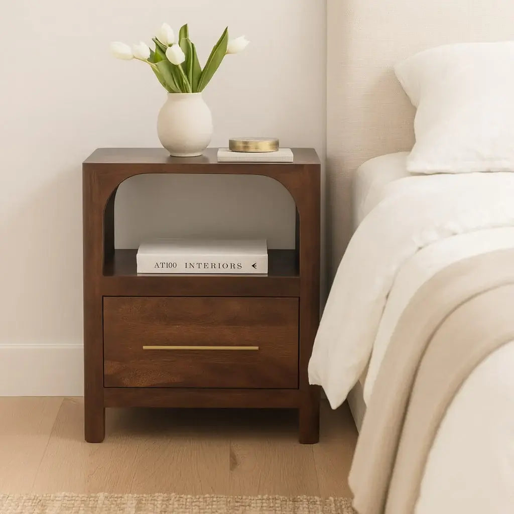 Arc-Line Bedside Table - Artisan Furniture - Flyclothing LLC
