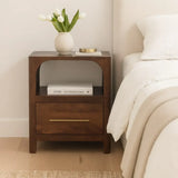 Arc-Line Bedside Table - Artisan Furniture - Flyclothing LLC