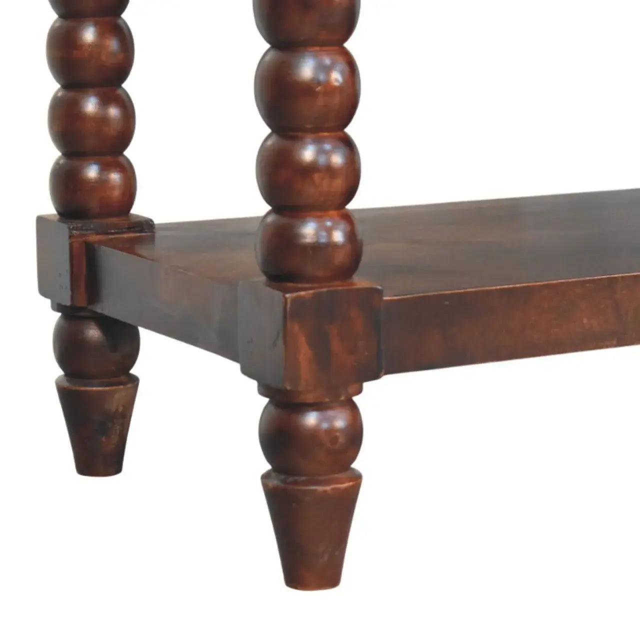Spindle Winewood Leather Bench - Artisan Furniture - Flyclothing LLC