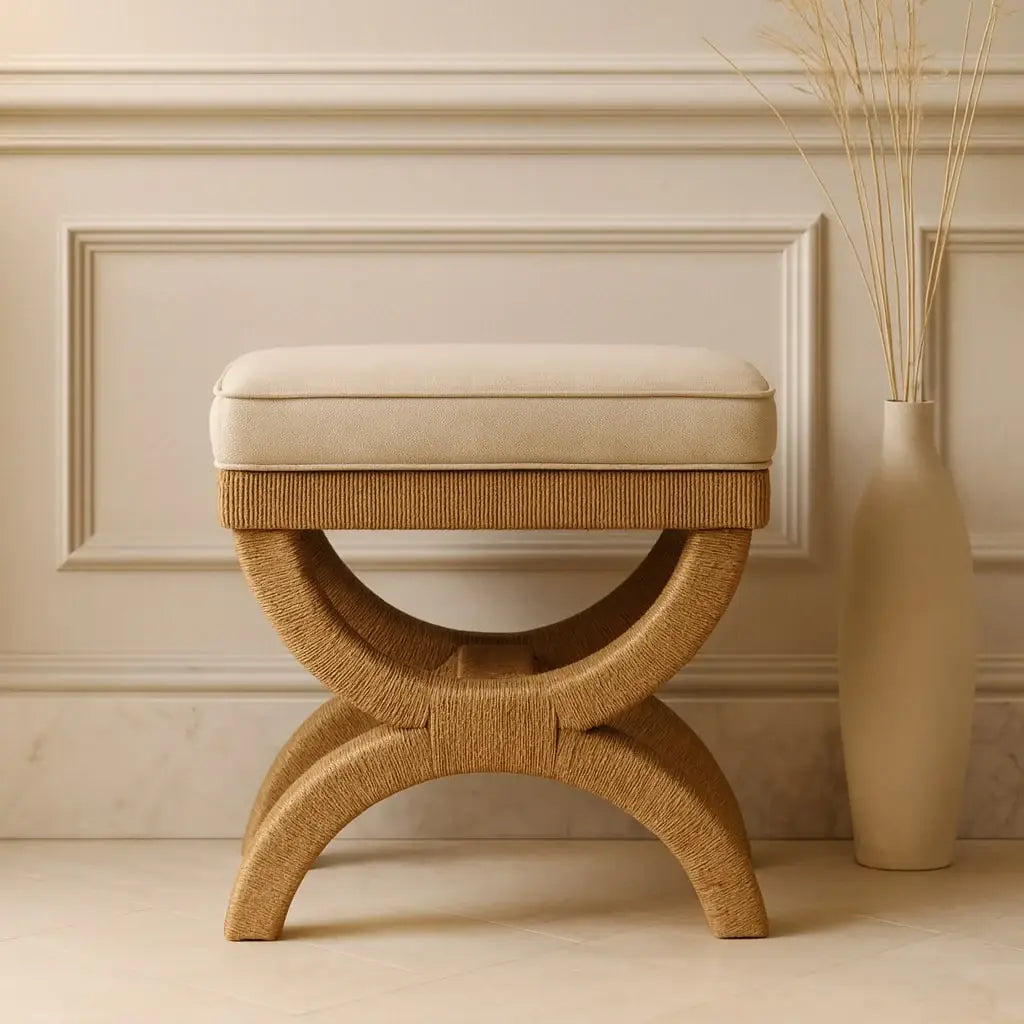 Rattan Arch Bench - Artisan Furniture - Flyclothing LLC