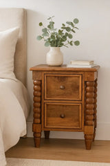 Barley Twist 2-Drawer Bedside - Artisan Furniture - Flyclothing LLC