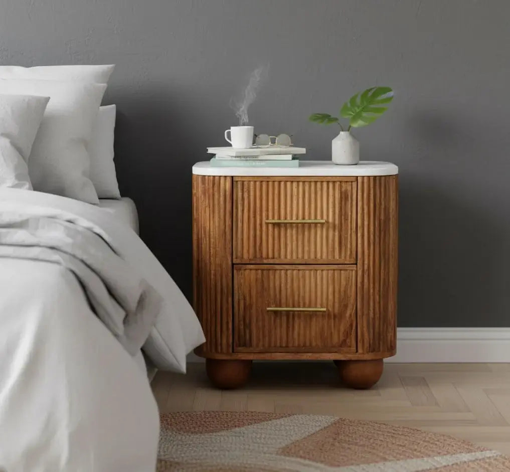 Aurora Marble Bedside - Artisan Furniture - Flyclothing LLC
