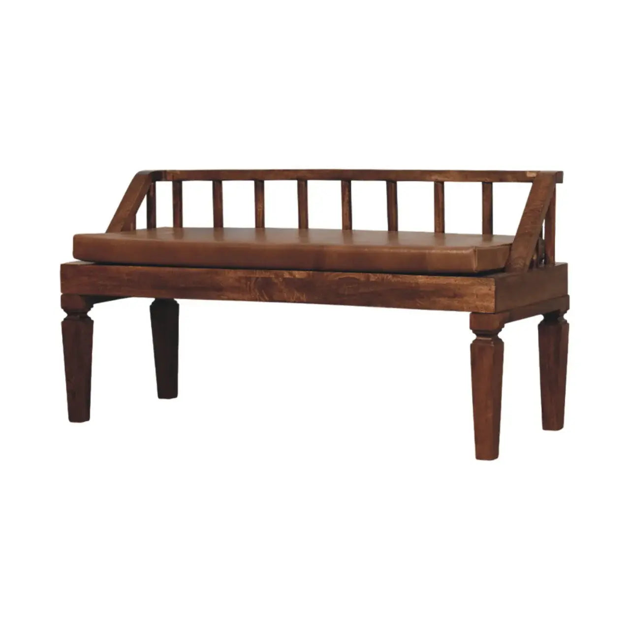 Bordeaux Leather Bench - Artisan Furniture - Flyclothing LLC
