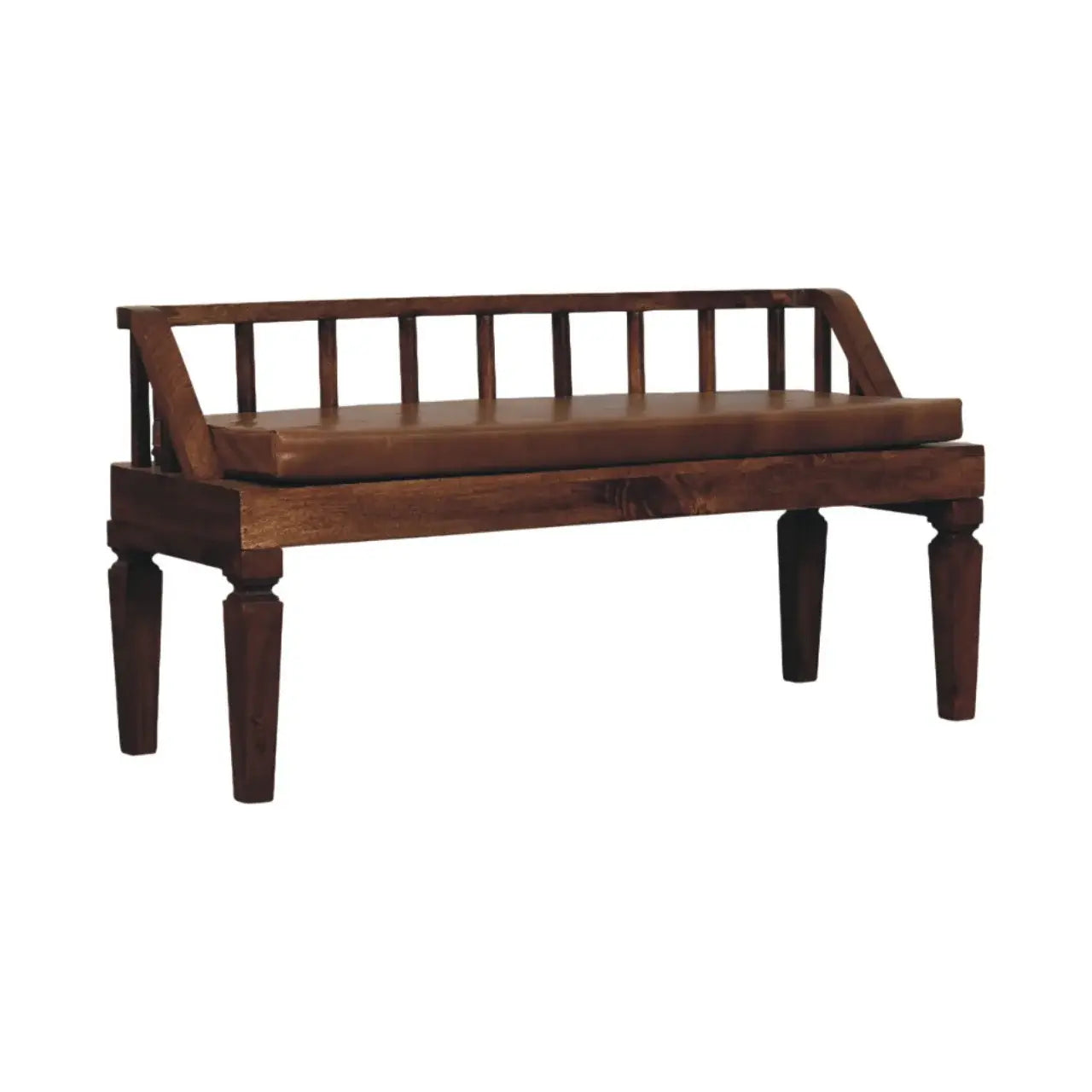 Bordeaux Leather Bench - Artisan Furniture - Flyclothing LLC