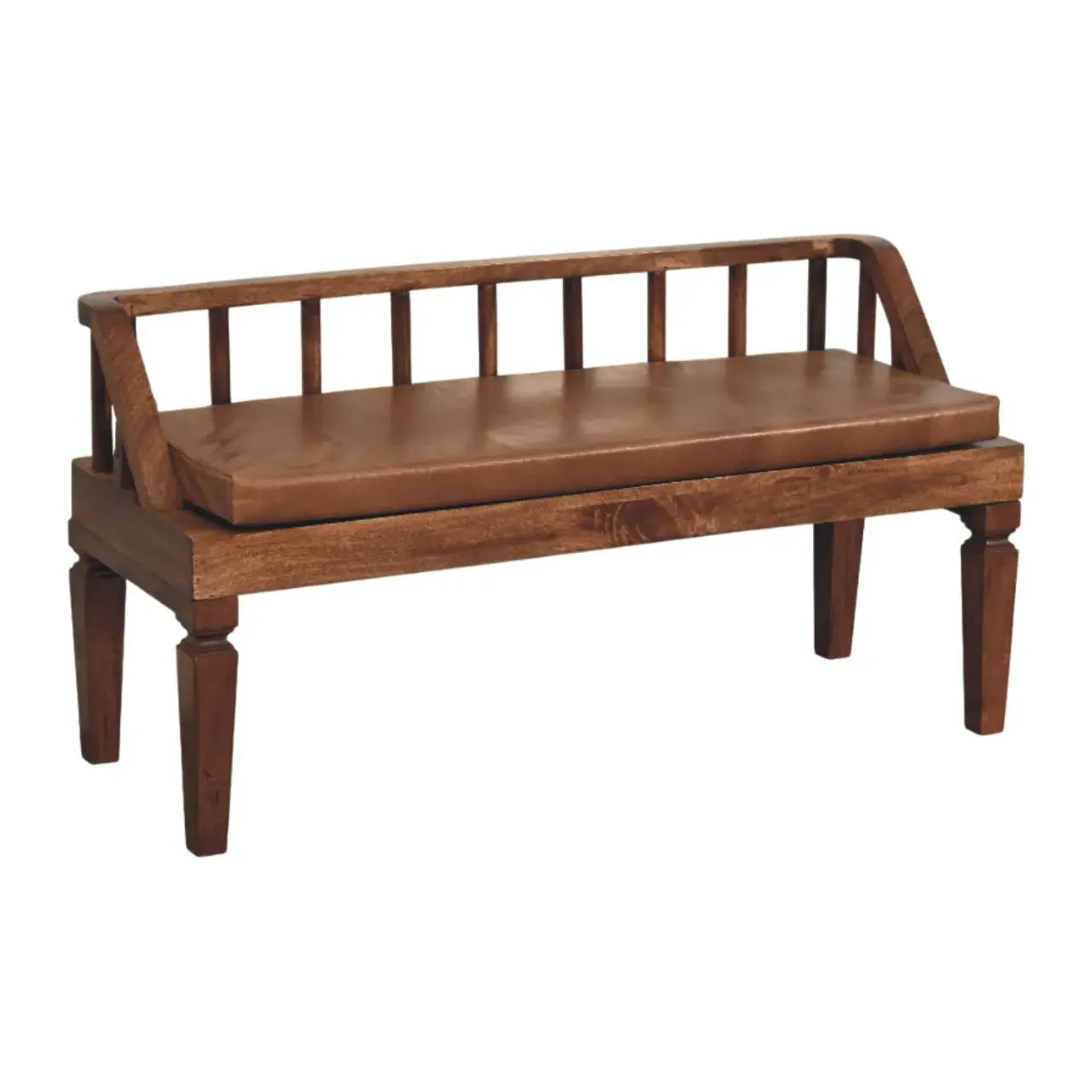 Bordeaux Leather Bench - Artisan Furniture - Flyclothing LLC
