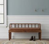 Bordeaux Leather Bench - Artisan Furniture - Flyclothing LLC