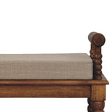 Spindle Amber Linen Bench - Artisan Furniture - Flyclothing LLC
