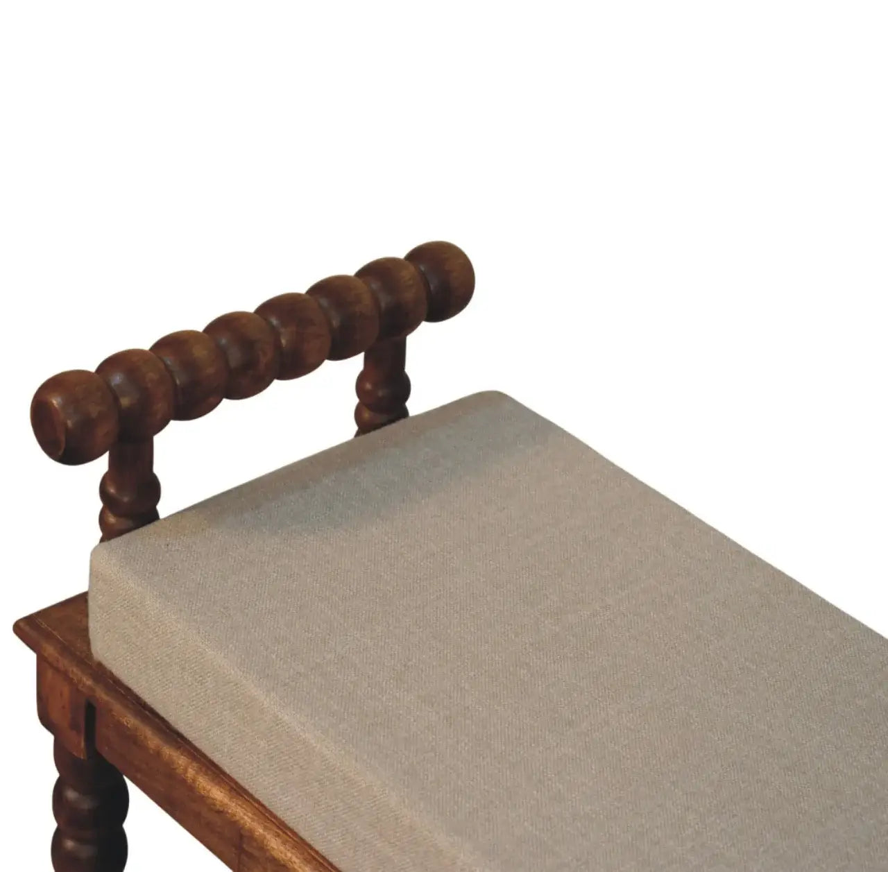 Spindle Amber Linen Bench - Artisan Furniture - Flyclothing LLC