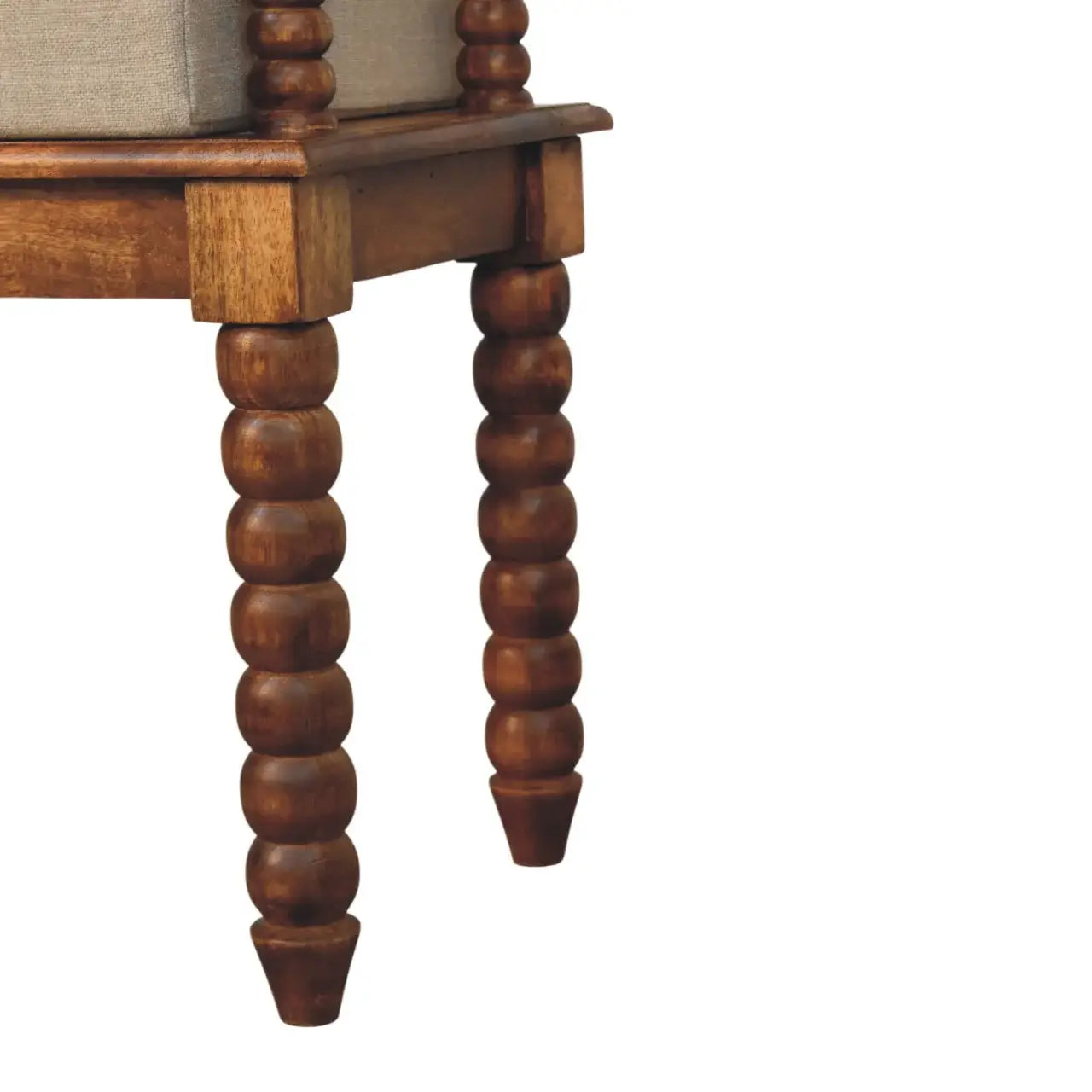 Spindle Amber Linen Bench - Artisan Furniture - Flyclothing LLC