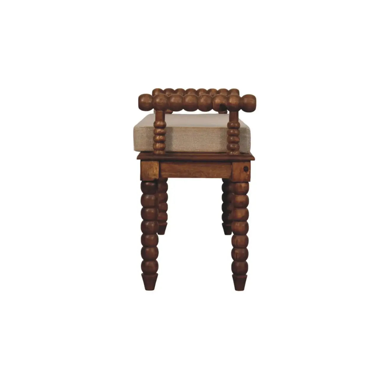 Spindle Amber Linen Bench - Artisan Furniture - Flyclothing LLC